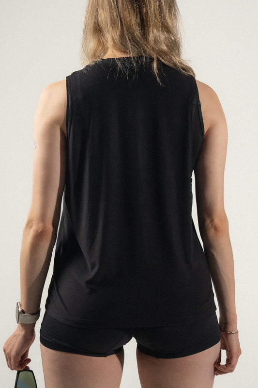 20% OFF – Top sin mangas de bambú Negro