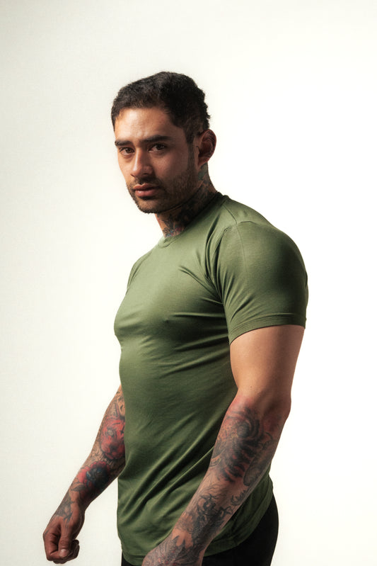 BEYOND 2.0 – Playera de manga corta-Verde Olivo